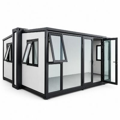 10FT Double Wing Expandable Folding Container House Prefab Sandwich Panel Mobile Home Galvanized Steel Frame