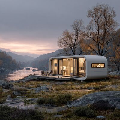 Mini Luxury Steel Office Pods Outdoor Hotel Capsule House Cabin Mobile House Prefab Modular for Hotel Shops Kiosk