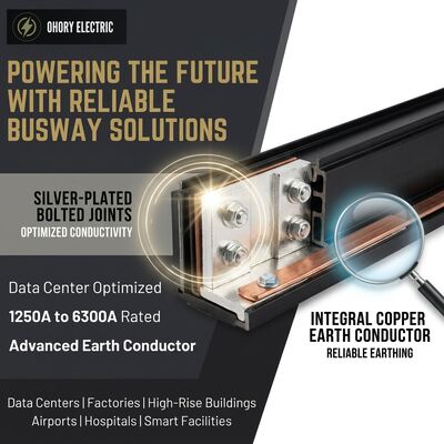 100kA Short Circuit Withstand Busway System 1250A-6300A Integral Earth for AI Data Center Power Backbone